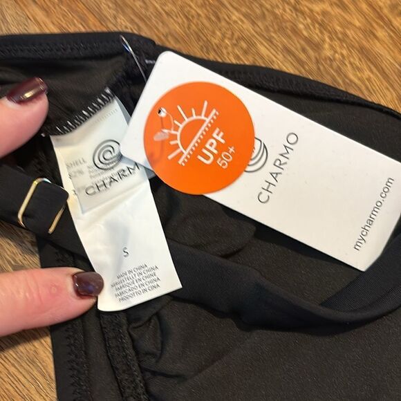 Charmo Ruched V Neck Two Piece Maternity Adjustable Strap Suits Small - Picture 7 of 8